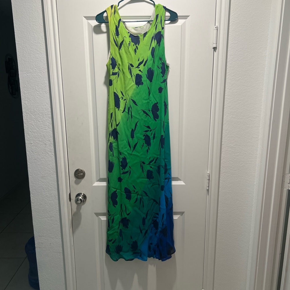 Jessica Howard Green and Blue Floral Dress